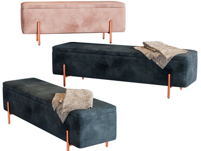 现代轻奢长方形沙发凳