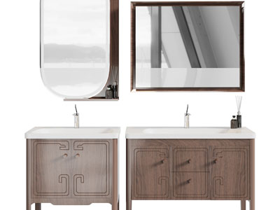 新中式洗手台、镜柜