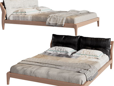 北欧实木双人床