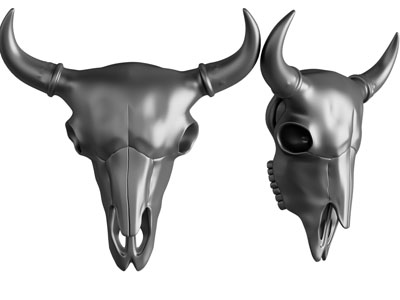 现代动物头骨墙饰挂件