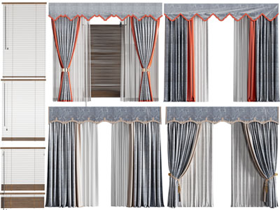 新中式布艺窗帘窗纱