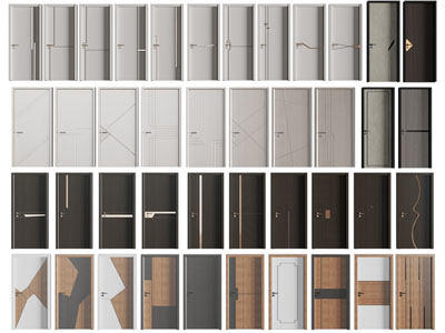 现代单扇平开门