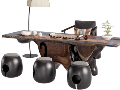 新中式茶桌椅组合