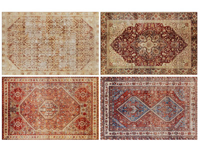 欧式做旧长方形地毯