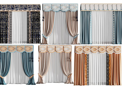 新中式布艺窗帘窗纱