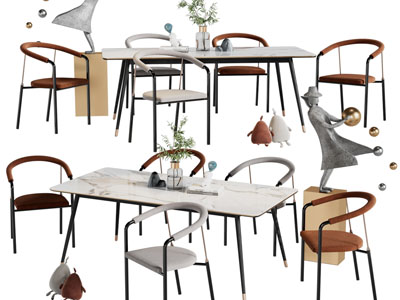 现代餐桌椅组合