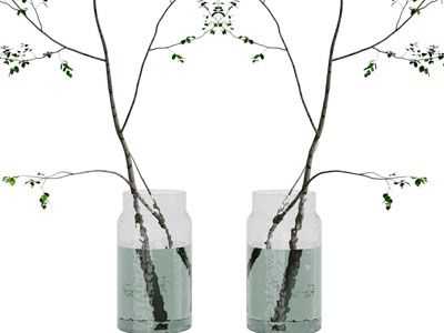 现代玻璃花瓶花卉