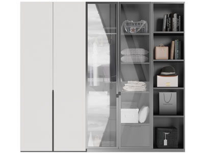 新中式拼接玻璃柜门衣柜3d模型 新中式拼接玻璃柜门衣柜