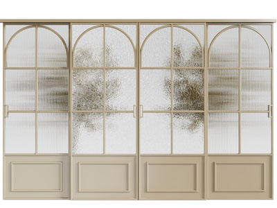 法式花纹玻璃推拉门