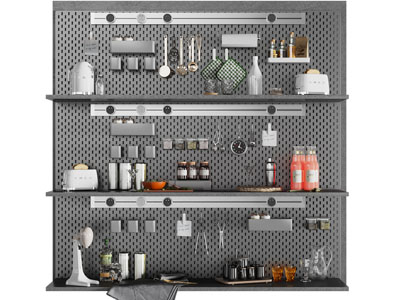 现代洞洞眼墙面收纳架、厨具
