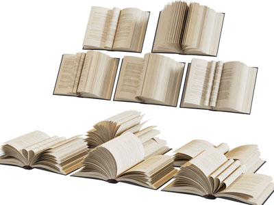 现代翻开的书籍