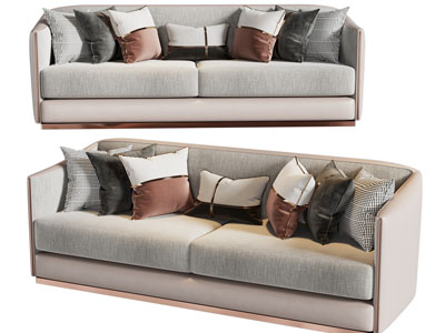 新中式双人沙发3d模型 新中式双人沙发