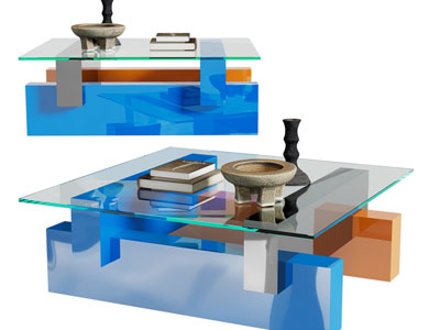 现代正方形玻璃茶几3d模型 现代正方形玻璃茶几