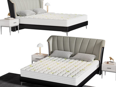 新中式双人床、床头柜