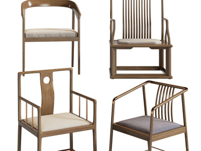 新中式实木休闲椅子、扶手椅子