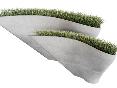 现代水泥花坛花草景观园艺小品