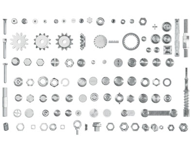 现代五金螺丝钉、机械零部件3d模型 现代五金螺丝钉、机械零部件