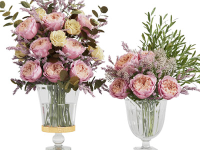 欧式玻璃花瓶玫瑰花花卉