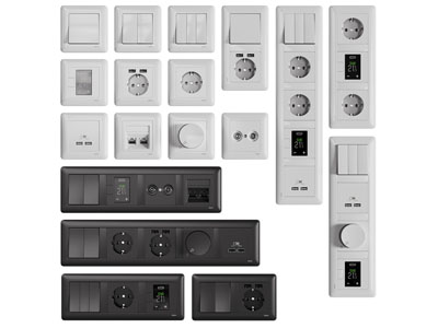 现代黑白开关面板3d模型 现代黑白开关面板