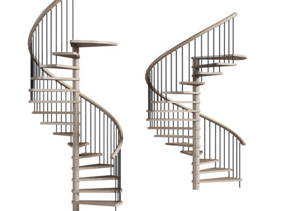 现代实木旋转楼梯3d模型 现代实木旋转楼梯