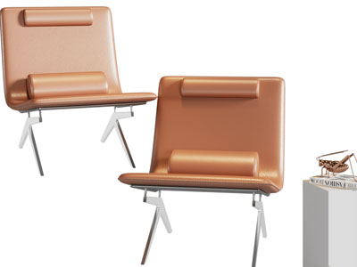 现代休闲椅子、边几