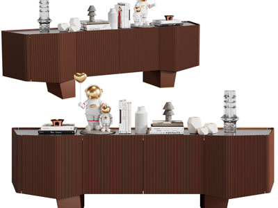 侘寂风电视柜、摆件组合