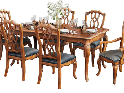 新古典实木餐桌椅组合