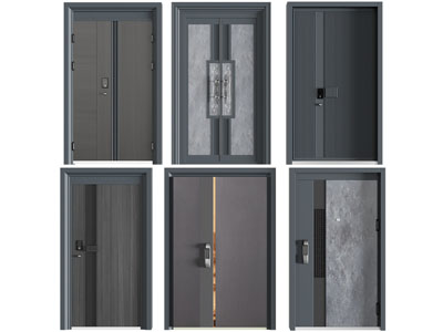 现代双扇、子母入户平开门