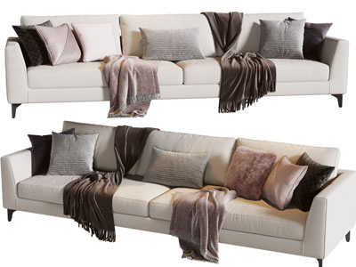 现代布艺双人沙发3d模型 现代布艺双人沙发