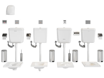 现代蹲便池、冲水马桶