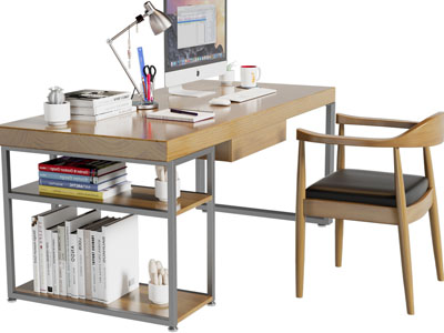 新中式书桌椅组合