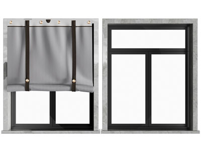 现代窗台、平开窗