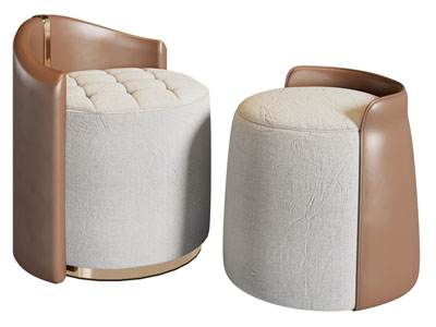 现代圆形沙发凳