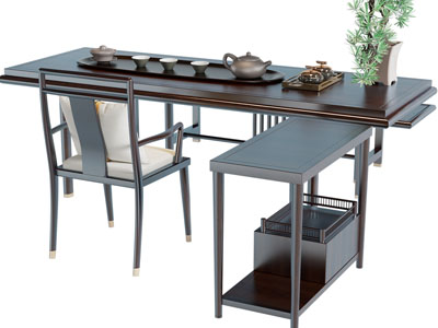 新中式实木茶桌椅组合