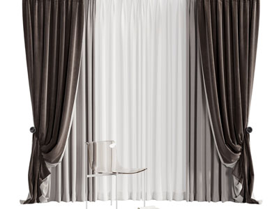 现代布艺窗帘窗纱