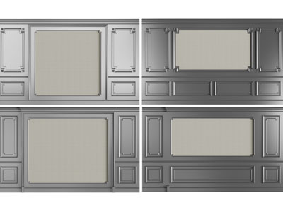 欧式电视背景墙3d模型 欧式电视背景墙