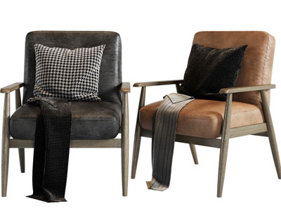 北欧实木休闲椅子