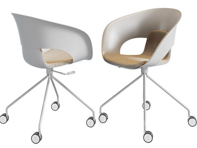 现代带滑轮的办公椅子