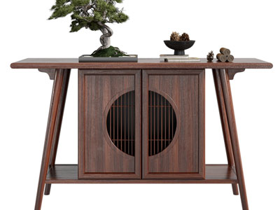 新中式实木玄关柜、边柜