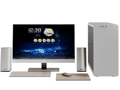 现代电脑、显示屏、键盘