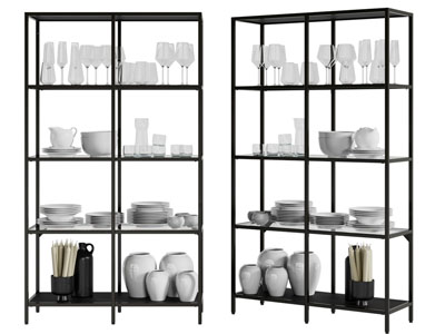现代碗碟、高脚杯厨具收纳置物架