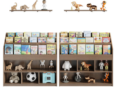现代实木儿童装饰书柜