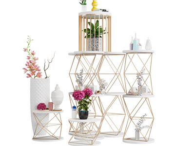 现代轻奢装饰收纳架