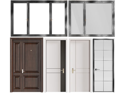现代平开门、平开窗户
