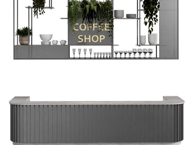 工业风loft咖啡店吧台