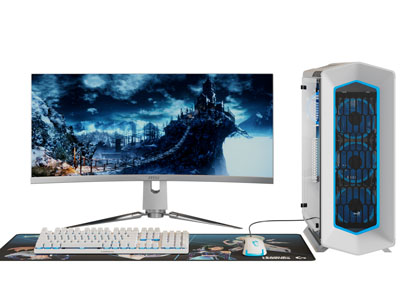 现代主机、键盘和显示屏电脑