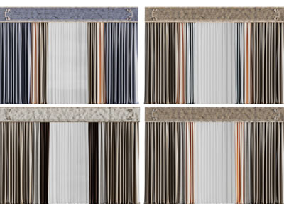 新中式撞色窗帘窗纱