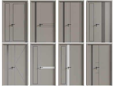 现代子母入户平开门