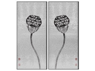 新中式荷花装饰挂画