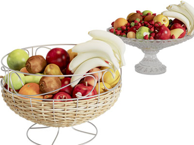 现代果盘里的香蕉、苹果水果